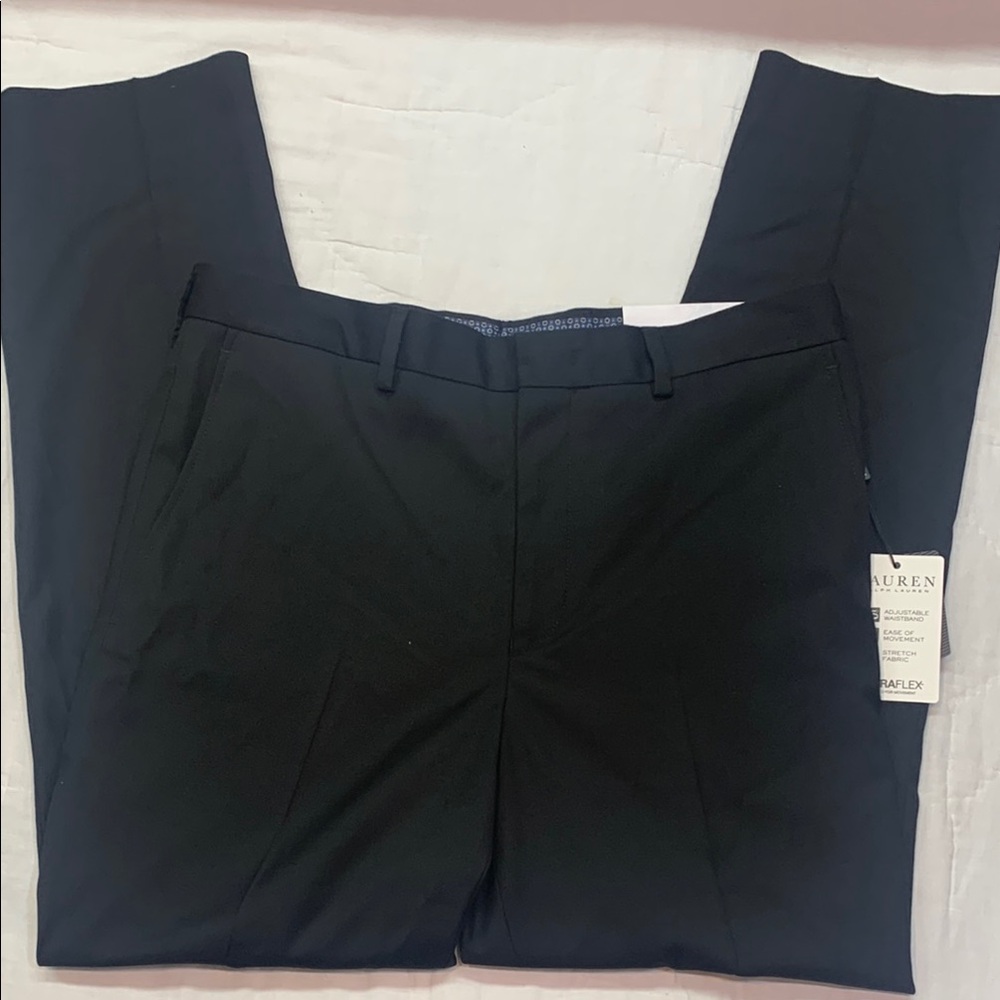 NWT Ralph Lauren Boys Black UltraFlex Dress Pants 14 Husky /‎ 30W